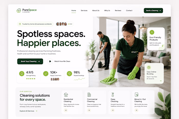 PureSpace Cleaning | Website Concept
A