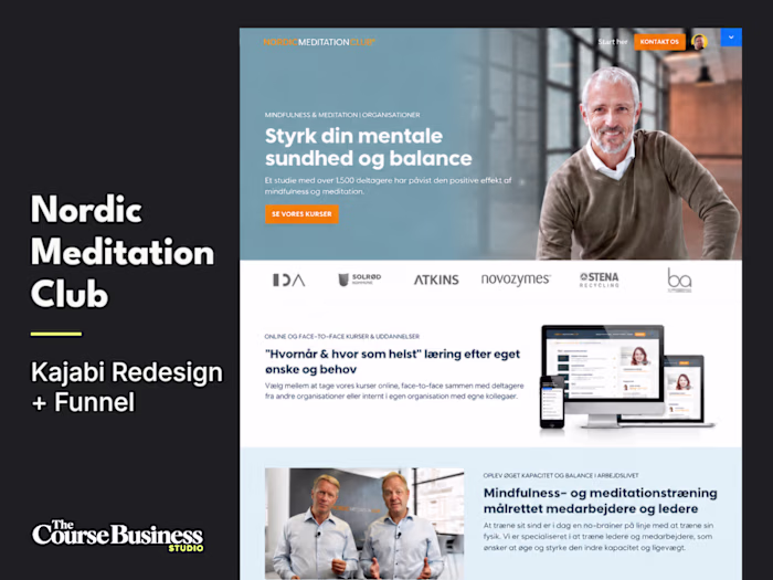 Nordic Meditation Club Kajabi Redesign and Funnel Implementation