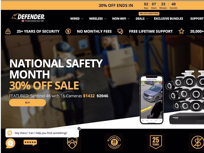 Manual Testing for Defender Cameras Website
