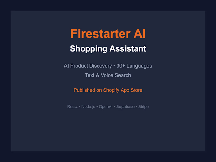 Firestarter AI Shopping Assistant — Shopify App