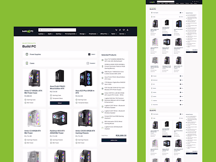PC Builder E-commerce Website Design