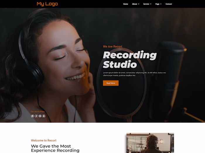 Vibrant Website UI Design for Music & Recording Studios