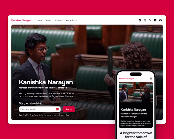 Webflow Website Design & Development - Member of Parliament