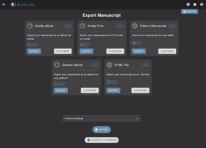 Bookcicle's Export Feature