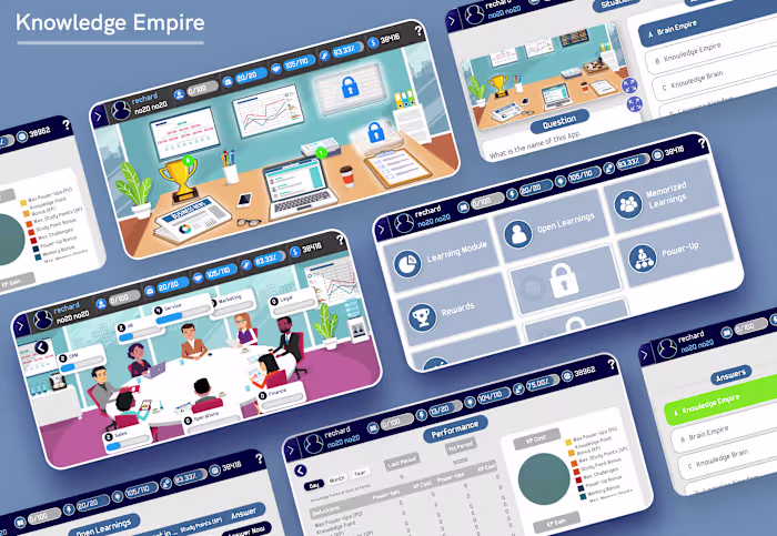 Knowledge Empire - Gamified Micro-Learning App