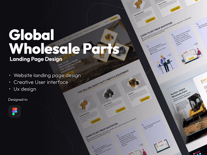 UI design for Global Wholesale Parts