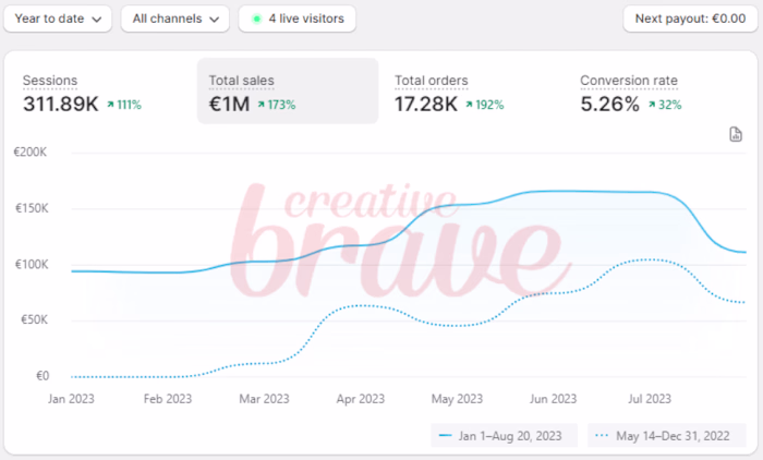How we helped a cosmetic brand reach 
1 million euros in revenue