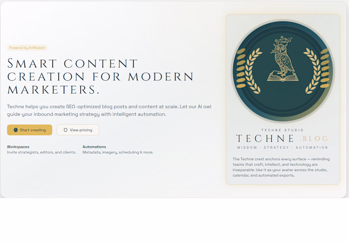 Techne.blog (http://Techne.blog): AI Content & Publishing Te...