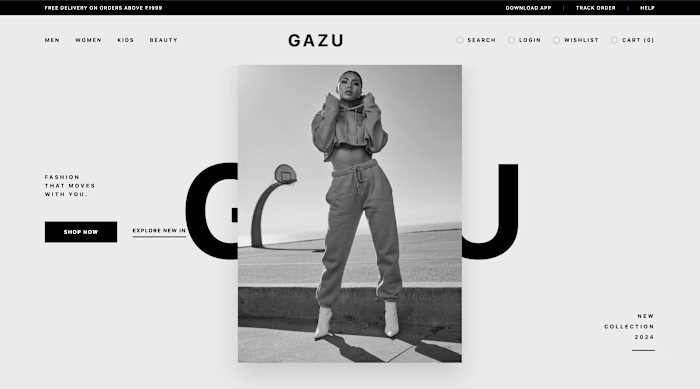 GAZU Fashion E-commerce UI/UX Design