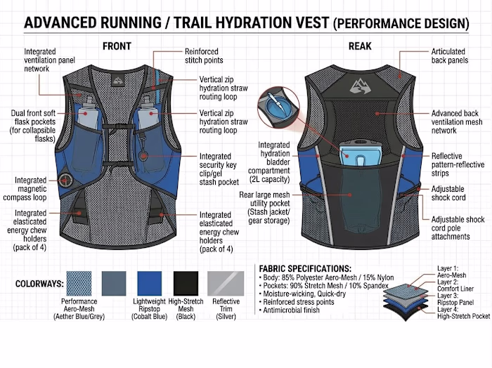 Advanced Trail Running Hydration Vest Tech Pack