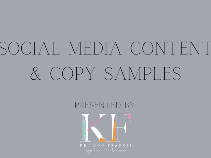 Social Media Copy Samples