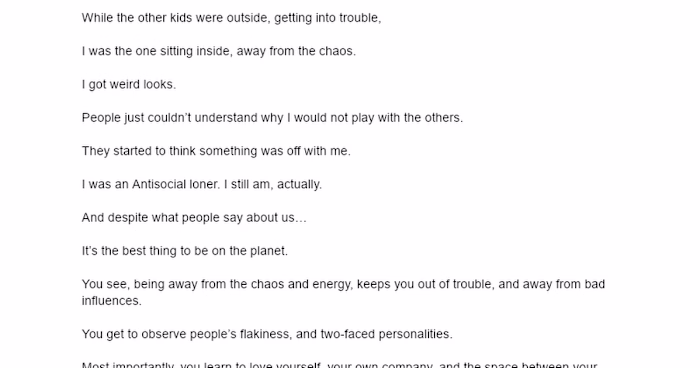 Embracing Antisocial Tendencies