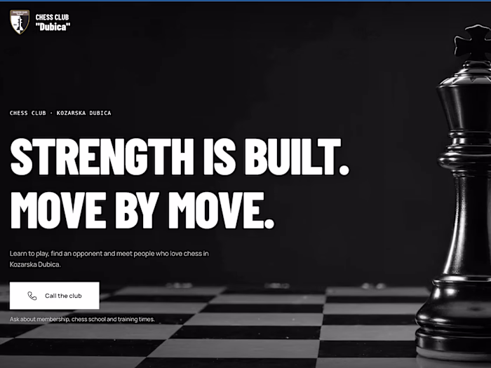 "Šahovski klub Dubica", chess club website A bilingual stati...