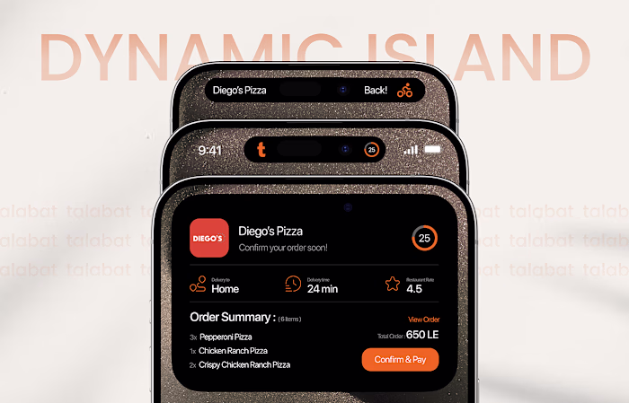 talabat for delivery | Dynamic Island | UX/UI :: Behance