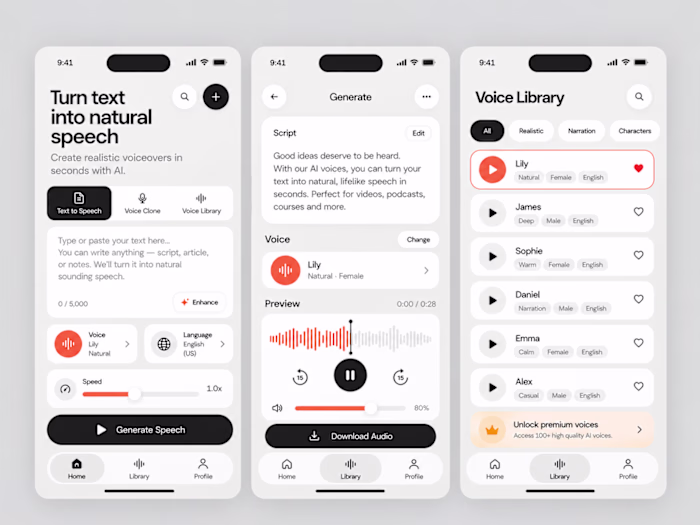 App Screen Design for Minimal