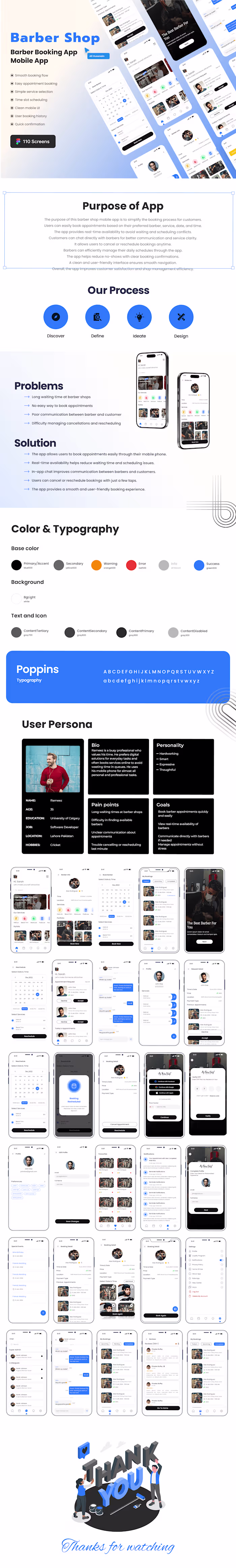 Barber Shop Mobile App | Figma Design | UI UX Design