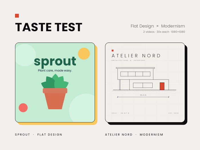 Taste Test: Flat Design vs. Modernism Motion Pieces