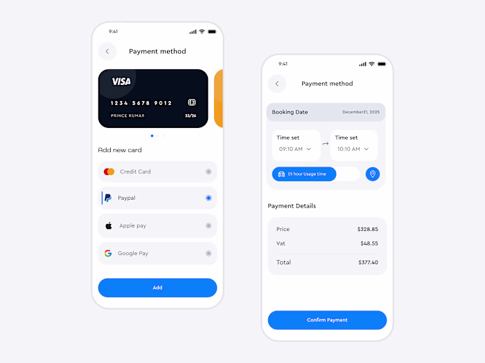 Payment Page - Parking Mobile App
