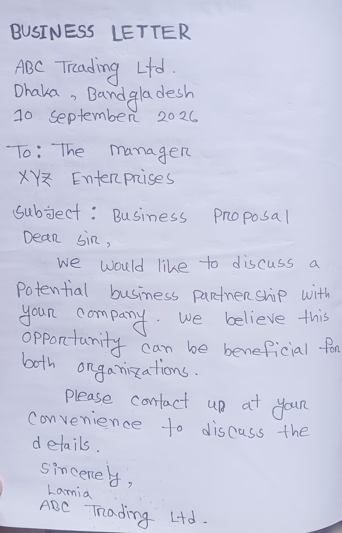 Business Letter Handwriting Service
I provide