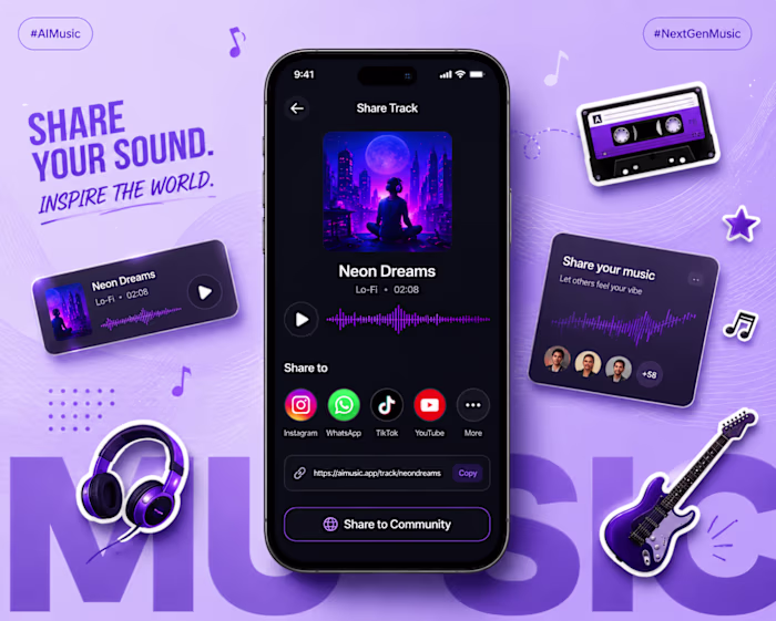 AI Music App UI Concept