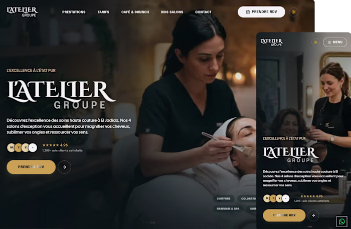 L'ATELIER Beauty Salon | Premium Salon & Spa Website