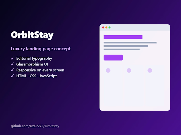 OrbitStay: luxury landing page concept