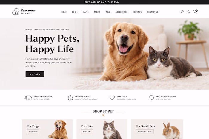 Pet E-commerce Shopify Store
A modern