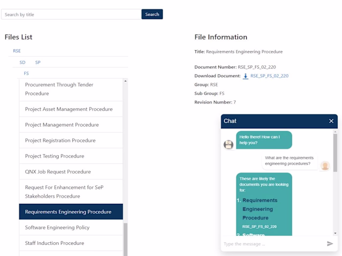 Web application: Internal file management tool