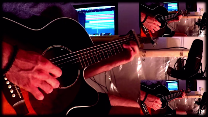 Guitar playing and recording example
