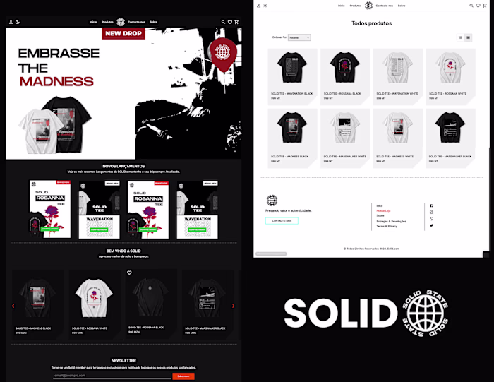 SOLID - Website for a clothing brand