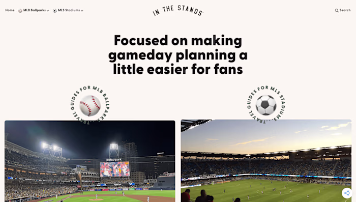 Stadium Guide Website Creation