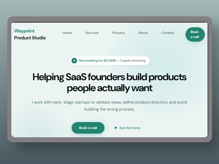 Development of Waypoint Product Studio Concept Website