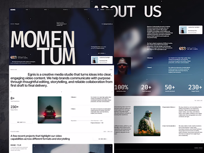 Egnis — Photography & Video Portfolio Template