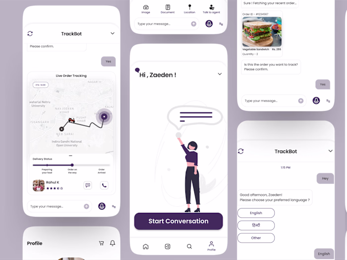 TrackBot | UX/UI | Google UX Design Specialization :: Behance