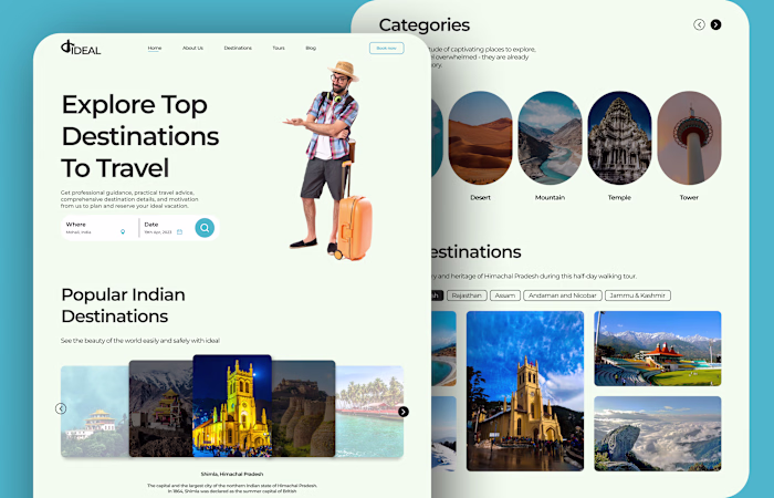 Travel Website Home Page Design