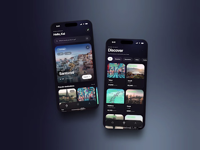 Modern Travel App Interface Design