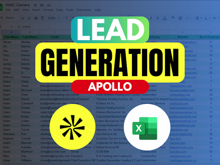 B2B Lead generation and list building using Apollo