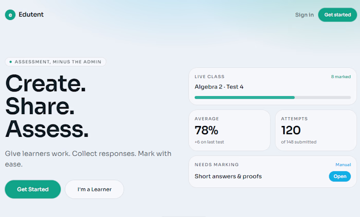 Edutent is a lightweight assessment