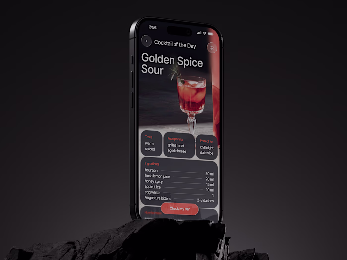 🍸 Product design for cocktail mobile app | Hyperactive