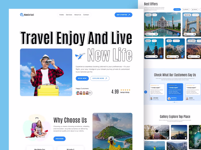 Wanderlust - Travel Landing Page
