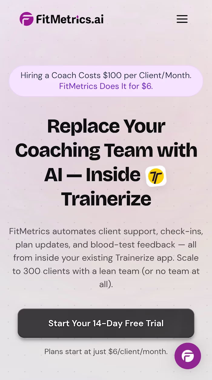 Website for fitmetrics.ai
