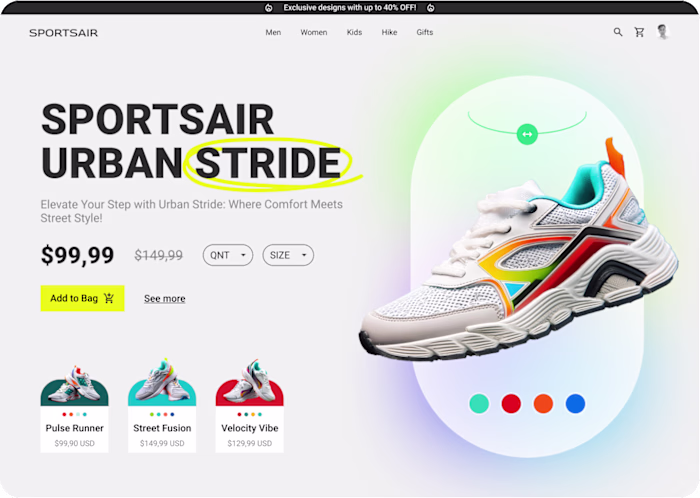 In this interface, I prototyped