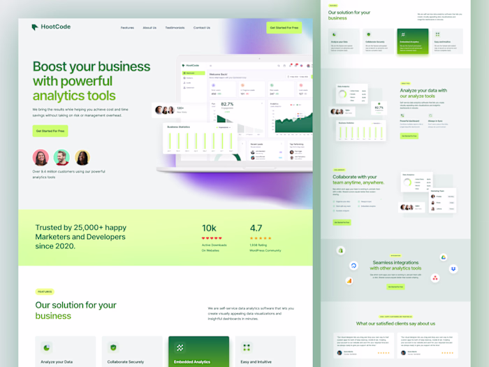 HootCode - SaaS landing page