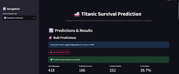 Titanic Survival Prediction - Streamlit App
