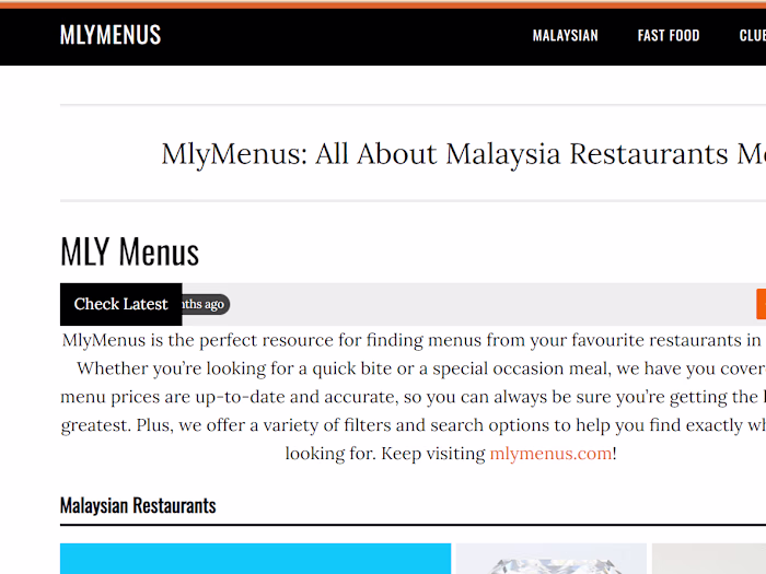MLY Menus - All Malaysia Cafe & Restaurant Menu List