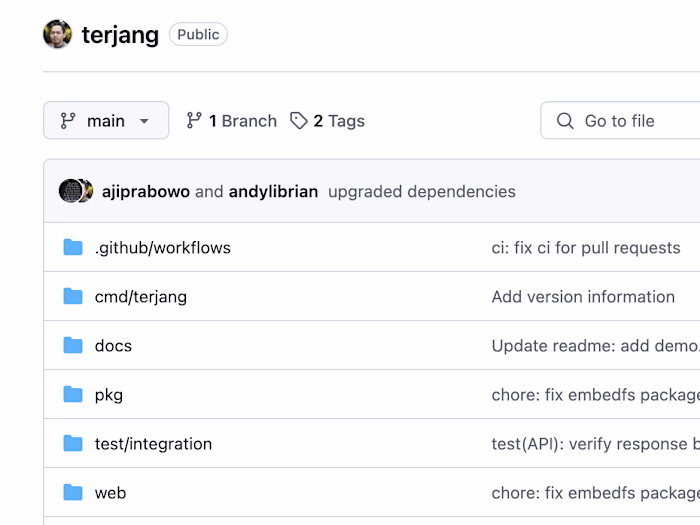 https://github.com/andylibrian/terjang