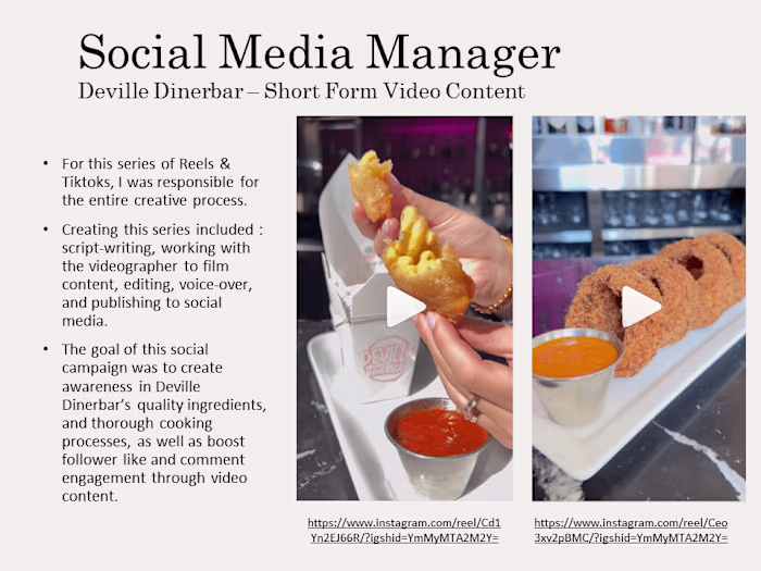 Cooking Up Engagement: Deville Dinerbar's Video Series