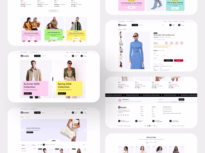 Avelio – Multipurpose eCommerce Websit crafted in Figma