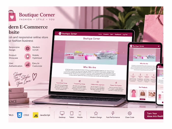 Boutique Corner – Fashion E-Commerce Website