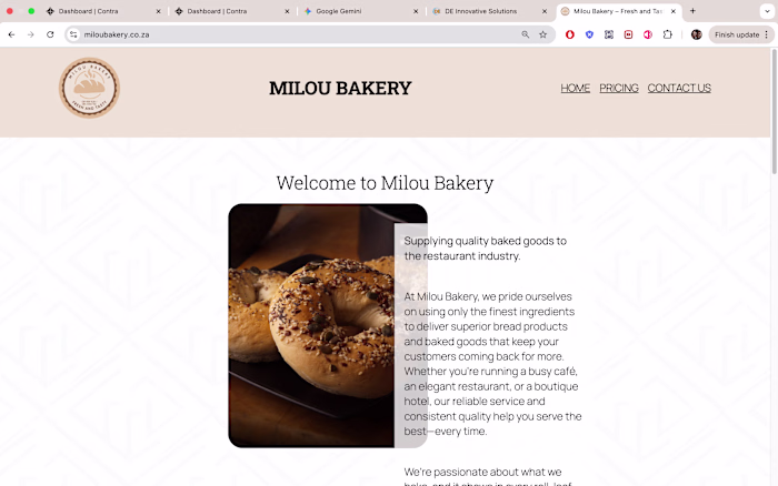 Milou Baker Website Development